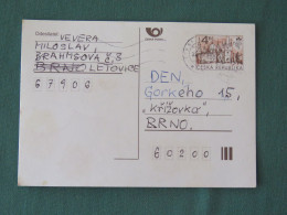 Czech Republic 1998 Stationery Postcard 4 Kcs "Prague 1998" Sent Locally - Briefe U. Dokumente