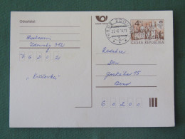 Czech Republic 1998 Stationery Postcard 4 Kcs "Prague 1998" Sent Locally - Covers & Documents