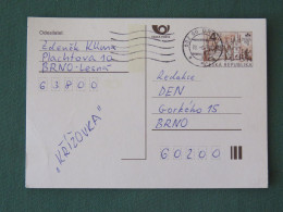 Czech Republic 1998 Stationery Postcard 4 Kcs "Prague 1998" Sent Locally - Lettres & Documents