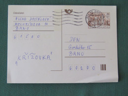 Czech Republic 1998 Stationery Postcard 4 Kcs "Prague 1998" Sent Locally - Lettres & Documents