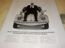 ANCIENNE PUBLICITE VOITURE VOLKSWAGEN (coccinelle) 1971 - Publicités