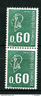 1815a - 60c Vert Béquet Gomme Tropicale - Paire - Neuf N** - Très Beau - 1971-1976 Marianne Van Béquet