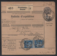 COLIS POSTAUX  - STRASBOURG BOURSE  - ALSACE / 1934  BULLETIN D'EXPEDITION (ref 3366o) - Brieven & Documenten