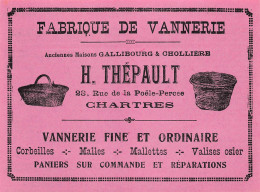 Chartres - Rue De La Poële Percée - Fabrique De Vannerie - H. Thépault - Publicités