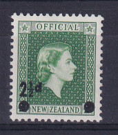 New Zealand: 1961   Official - QE II - Surcharge  SG O169   2½d On 2d   MH - Dienstmarken