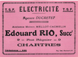 Chartres - Rue Régnier - Electricité - Edouard Rio - Publicités