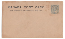 Canada 1903 KEVII Postal Stationery Card Sc UX22 Unused Dark Buff - Enteros Postales Del Correo