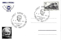 ITALIA ITALY - 1971 RIMINI (FO) Cent. Nascita MARIA MONTESSORI Pedagogista, Medico, Scienziato - 438 - Famous Ladies
