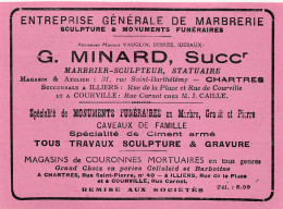 Chartres - Marbrerie - G. Minard - Publicités