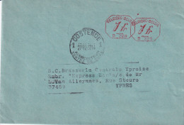 S.C Brasserie Centrale Yproise  Rubr " Express Bar" Ypres1952 - Lettres & Documents