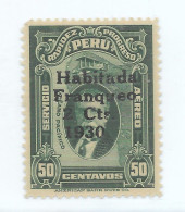 PERU 1930 SCOTT 263a SURCHARGED STAMP OVERPRINTED HABITADA ERROR MNH - Pérou