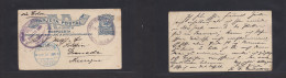 DOMINICAN REP. 1897 (Dec 16) Sto Domingo - Nicaragua, Granada (Ene 13, 1898) 3c Blue Stat Card, Via Colon - Corito With  - Dominican Republic