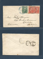 DOMINICAN REP. 1892 (23 Ene) Santo Domingo - Canada, London, ONT (Feb 13) Via NYC (11 Febr) Registered Multifkd Envelope - Dominican Republic