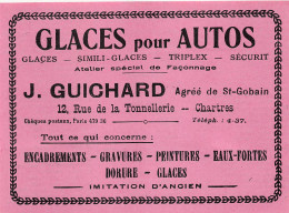 Chartres - Rue De La Tonnellerie - Glaces Pour Autos - J. Guichard - Publicités