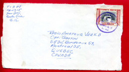 1954 - Lettre Du Costa Rica Pour Le Canada - INDUSTRIES NATIONALES HUILES ET AGRUMES N°225 (devant D'enveloppe) - Costa Rica