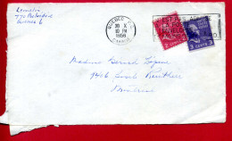 1956 -De Quebec Pour Montréal - Timbre Des USA - Oblit  "N'EST PAS ADMISE A LA POSTE L'ENVELOPPE DE MOINS DE 4x2 1/4" - Cartas & Documentos