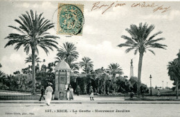 CPA -  NICE - LA GROTTE - NOUVEAUX JARDINS (CLICHE DIFFERENT)  (1904) - Parcs Et Jardins