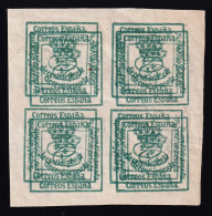 España, 1876 Edifil. 173ed. 4/4 C. Verde, Doble Impresión. - Ongebruikt