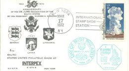 U.S.A.. -1972 -  SPECIAL STAMP COVER OF 50th ANNIV OF DE JURE RECOGNITION OF BALTIC STATES. - Cartas & Documentos