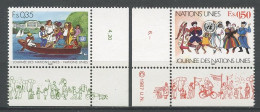 NU Genève 1987 N° 158/159 ** Neufs  MNH Superbes C 2.35 € Bateau Boat Barque Lac Danse Costumes Suits Journée N.U. - Neufs