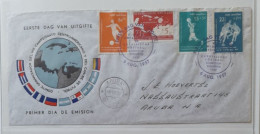 FDC 1957 ANTILLES NEERLANDAISE ANTILLEN   FOOTBALL FUSSBALL SOCCER CALCIO VOETBAL FOOT FUTEBOL FUTBOL GARDIEN - Briefe U. Dokumente