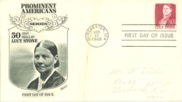 U.S.A.. -1968 -  FDC STAMP OF PROMINENT AMERICANS SERIES, LUCY STONE SENT TO NEW YORK. - Briefe U. Dokumente