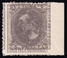 España, 1879 Edifil. 208. MH,  4 Pts Gris, [Doble Impresión, Una Invertida.] - Neufs