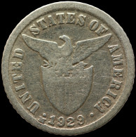 LaZooRo: Philippines 10 Centavos 1929 F / VF - Silver - Filippine