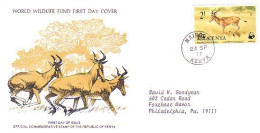 Kenya Hunter's Hartebeest Antilope WWF Cover Panda Logo At The Back FDC Cover ( A80 971) - Altri & Non Classificati