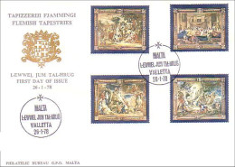 Malte Tableaux Ecole Flamande Flemish Tapestries Paintings 26-1-78 FDC Cover ( A80 906) - Religión