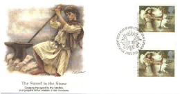 The Sword In The Stone In Gutter Pairs On FDC Cover ( A80 659) - Vrijmetselarij