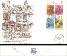 Charles Dickens Set On FDC Cover Postmarked At The Dickens Museum Birthplace Cat Val 75 GB Pounds ( A80 639) - 1971-1980 Dezimalausgaben