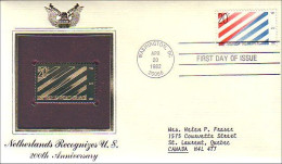 US Netherlands - USA FDC Cover With Gold Stamp Replica Avec Timbre En Or ( A80 485) - Emissions Communes