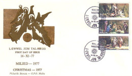 Malta Christmas 1977 FDC Cover ( A80 153) - Religieux