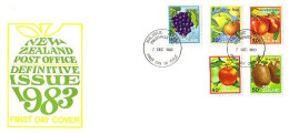 New Zealand Fruits Grape Raisin Kiwi Oranges Nectarines FDC Cover ( A80 139) - Vini E Alcolici