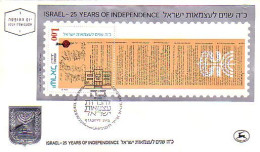 Israel B/F 25 Years 25 Ans Independance S/S FDC Cover ( A80 51) - Judaísmo