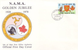 Isle Of Man Manx Arms Maple Leaf FDC ( A81 805) - Enveloppes