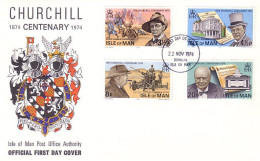 Isle Of Man Churchill FDC ( A81 785b) - Sir Winston Churchill