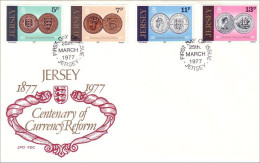 Jersey Coat Of Arms Armoiries Pieces De Monnaie Coins Voiliers Sailing Ships Bateau FDC ( A81 730) - Sobres