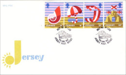 Jersey Tourism Plage Sand Beach FDC ( A81 718c) - Sonstige & Ohne Zuordnung