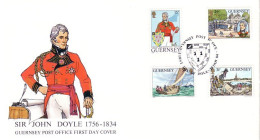 Guernsey Armoiries Sir John Doyle Coat Of Arms FDC ( A81 708) - Enveloppes