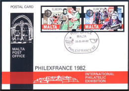 Malta Redemption Declaration Philexfrance 1982 Postal Card ( A81 692) - Malta