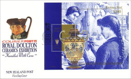 New Zealand B/F Royal Doulton S/S FDC ( A81 342) - Porcelaine