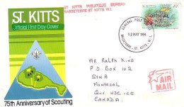 St. Kitts 75th Anniversary Of Scouting Official Stamp FDC ( A81 25) - Autres & Non Classés