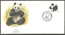 China Panda Bar Ours Bear Orso Suportar Soportar Oso FDC ( A82 121) - Orsi
