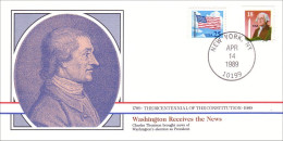 American Constitution Washington Receives News Apr 14 1789 Cover ( A82 91) - Us Independence