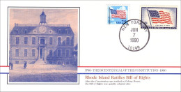 American Constitution Rhode Island Ratifies Bill Of Rights Jun 7 1790 Cover ( A82 36) - Indépendance USA