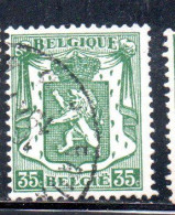 BELGIQUE BELGIE BELGIO BELGIUM 1935 1948 COAT OF ARMS LION 35c USED OBLITERE' USATO - Usados