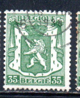 BELGIQUE BELGIE BELGIO BELGIUM 1935 1948 COAT OF ARMS LION 35c USED OBLITERE' USATO - Oblitérés