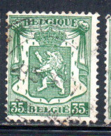 BELGIQUE BELGIE BELGIO BELGIUM 1935 1948 COAT OF ARMS LION 35c USED OBLITERE' USATO - Usados